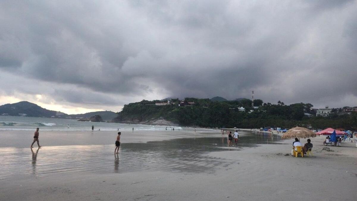 Apartamento Com Ar Cond. Na Praia Grande Ubatuba Bagian luar foto